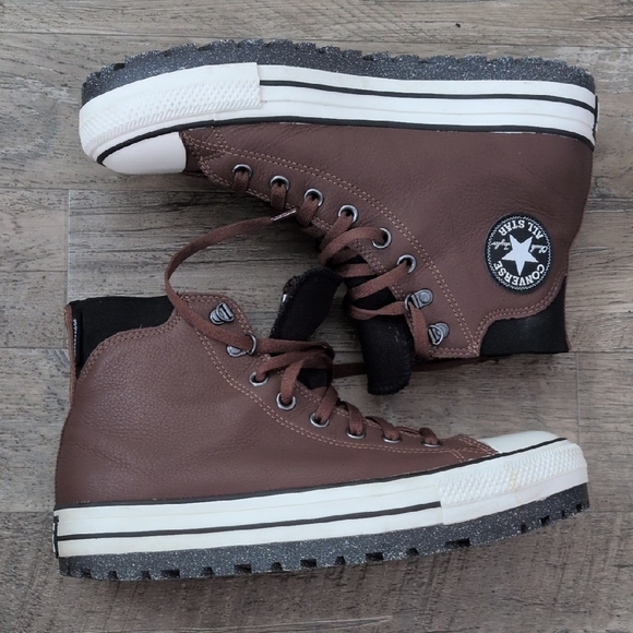 Converse Brown and Black Waterproof High-Top Sneakers - Picture 4 of 6
